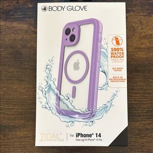 Body Glove Purple iPhone 14 Waterproof Tidal Case with MagSafe Ring.